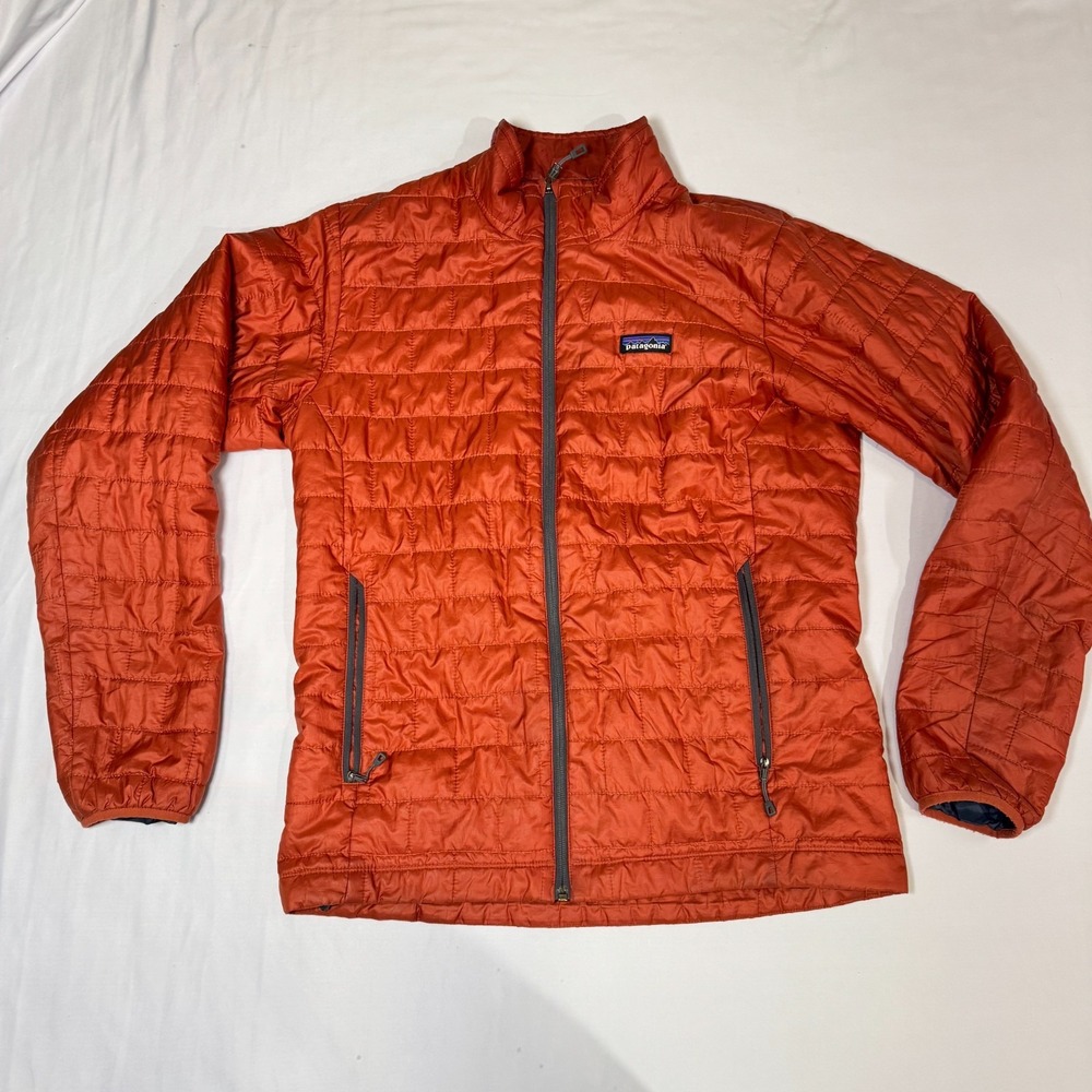 Patagonia Nano Puff Jacket Men's M Orange Packable Insulation Weather Resistant